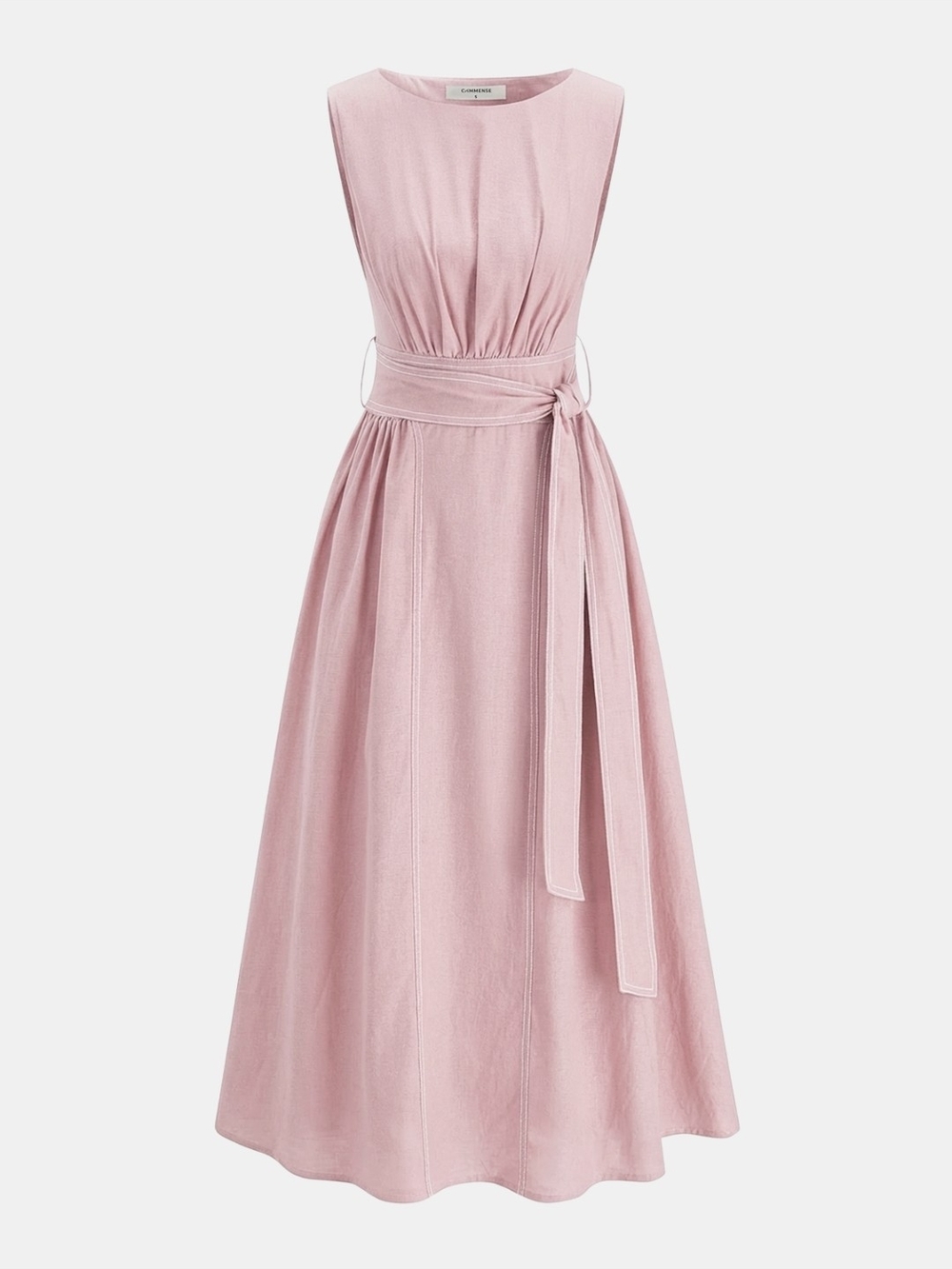 Commense Belted Midi Dress